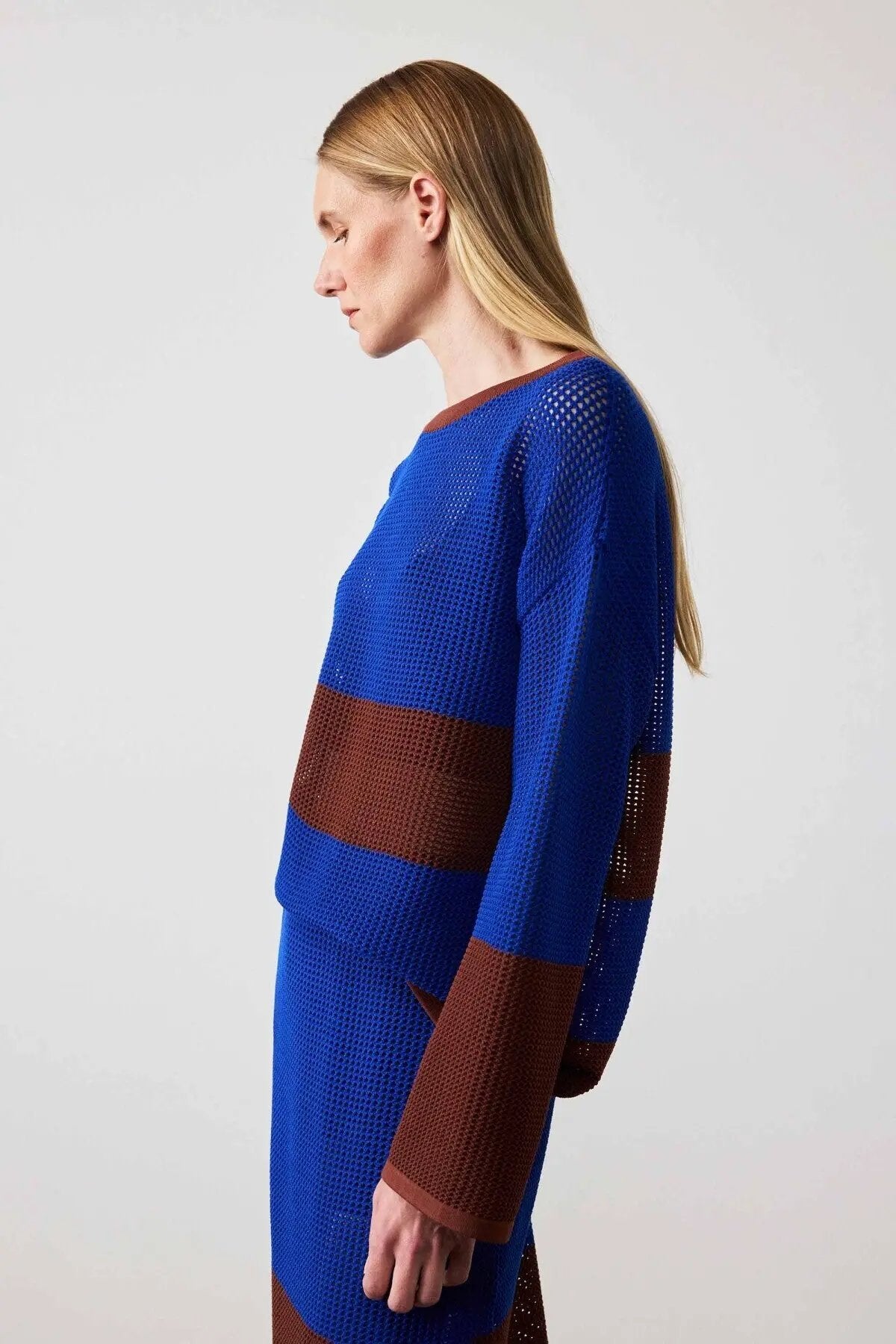 Saks Kahverengi Merserize Midi Etek  Mısırlı 1951