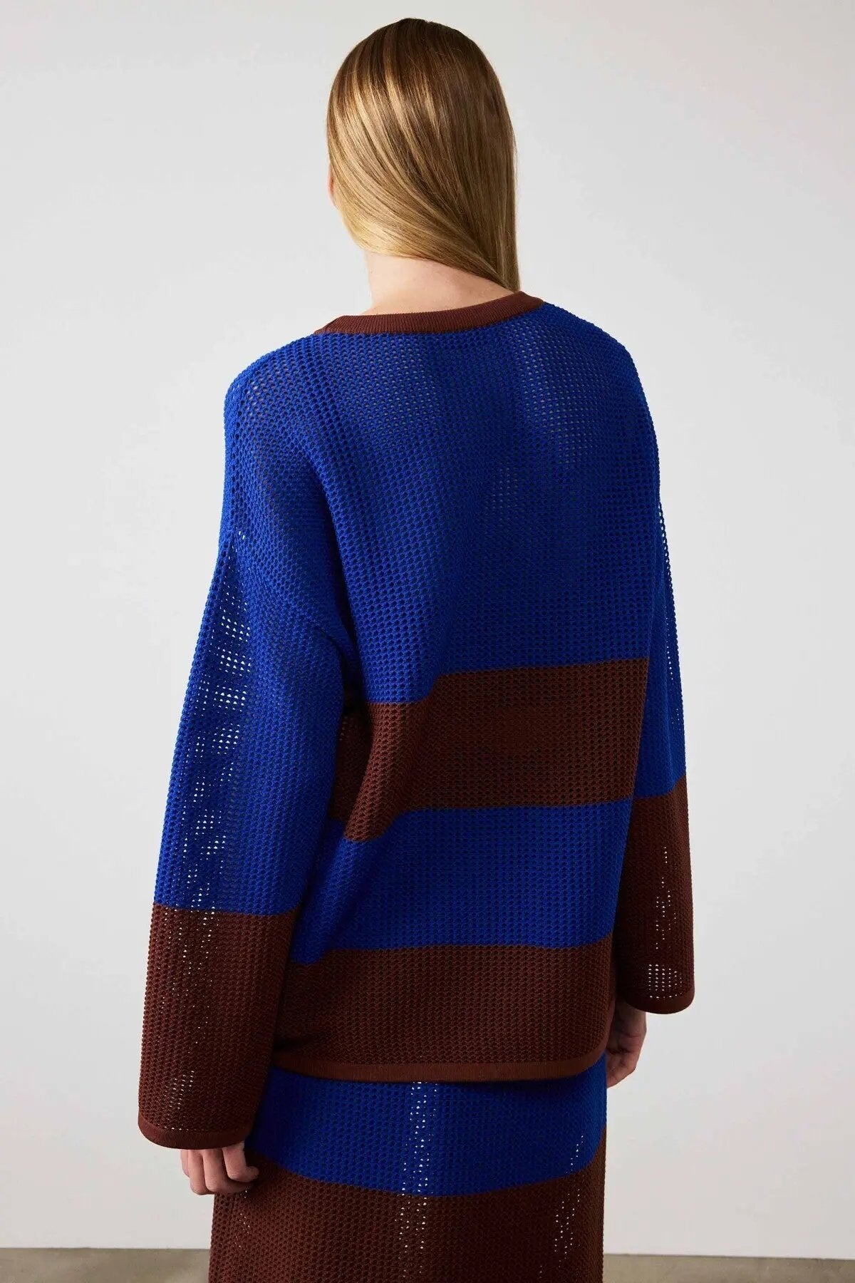 Saks Kahverengi Merserize Midi Etek  Mısırlı 1951