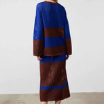 Saks Kahverengi Merserize Midi Etek  Mısırlı 1951