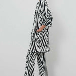 Siyah Beyaz Desenli Kadın Hırka  Mısırlı 1951