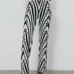 Siyah Beyaz Desenli Kadın Pantolon  Mısırlı 1951