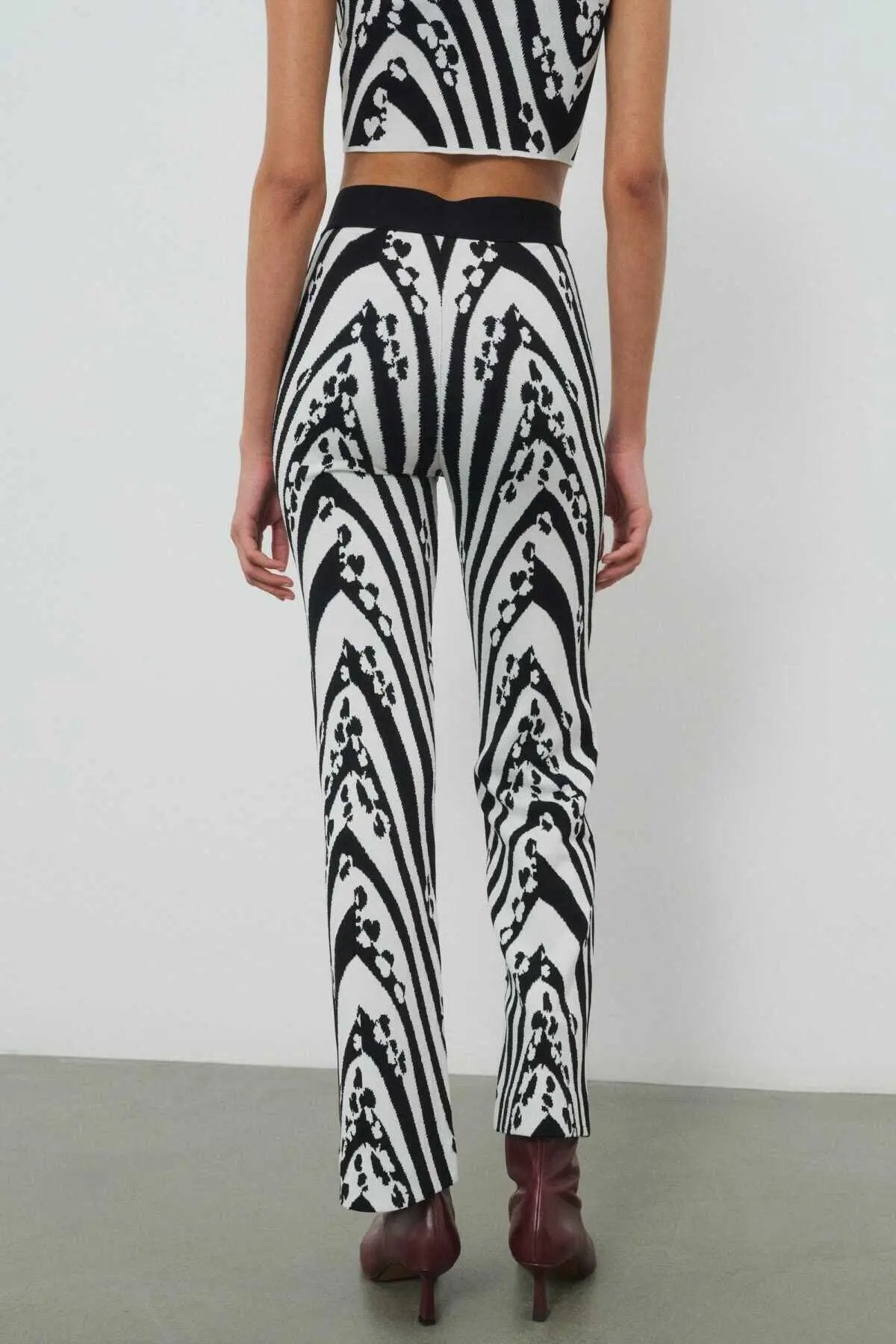 Siyah Beyaz Desenli Kadın Pantolon  Mısırlı 1951