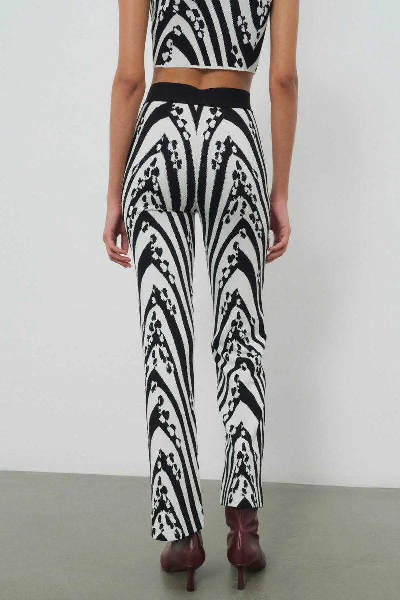 Siyah Beyaz Desenli Kadın Pantolon  Mısırlı 1951