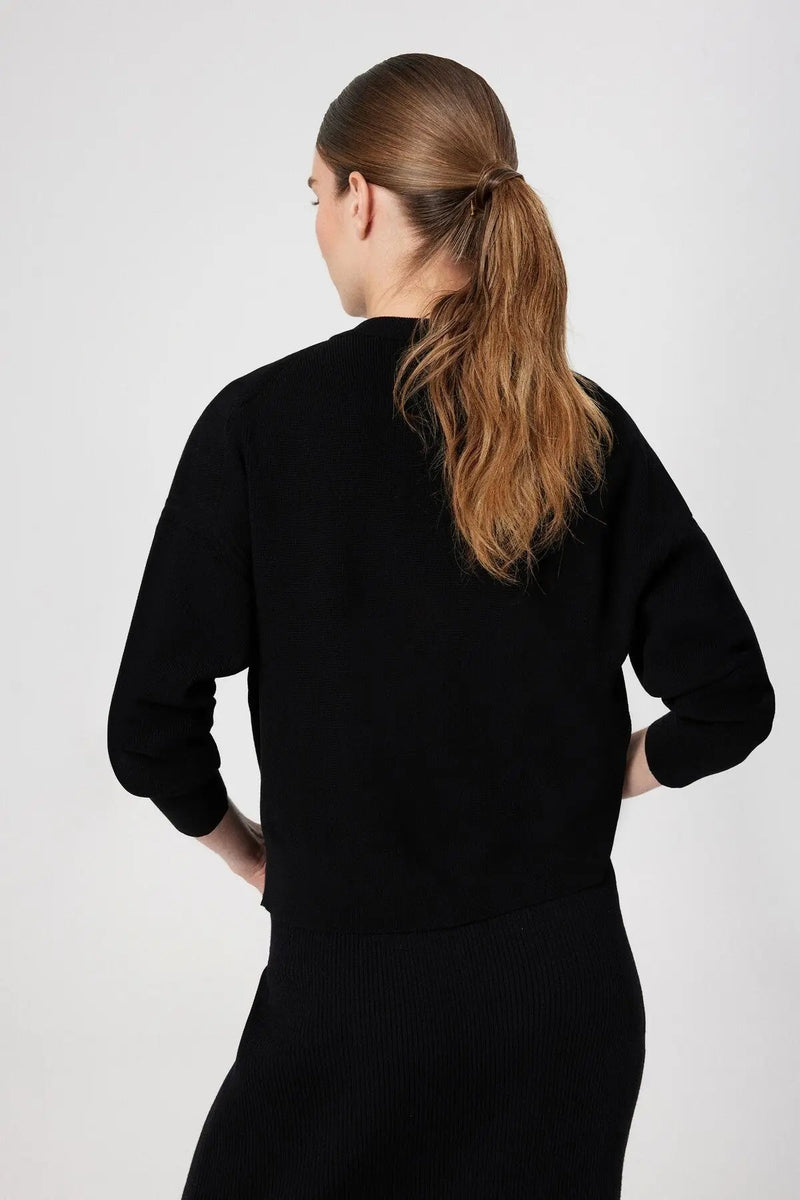 Siyah Düğme Detaylı Kadın Hırka  Mısırlı 1951