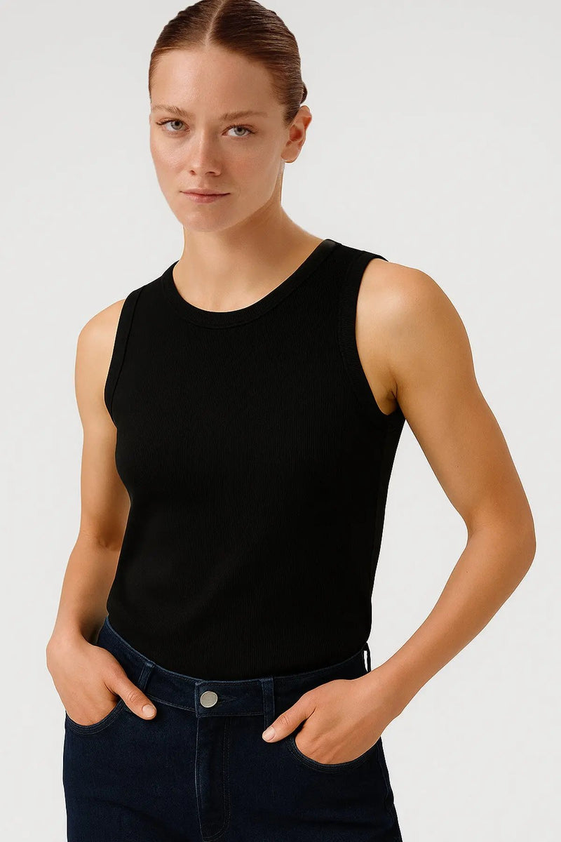 Siyah Fitilli Kolsuz Kadın Atlet  Mısırlı 1951