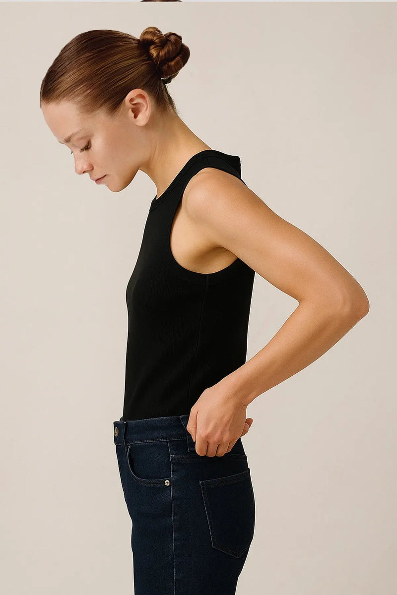 Siyah Fitilli Kolsuz Kadın Atlet  Mısırlı 1951