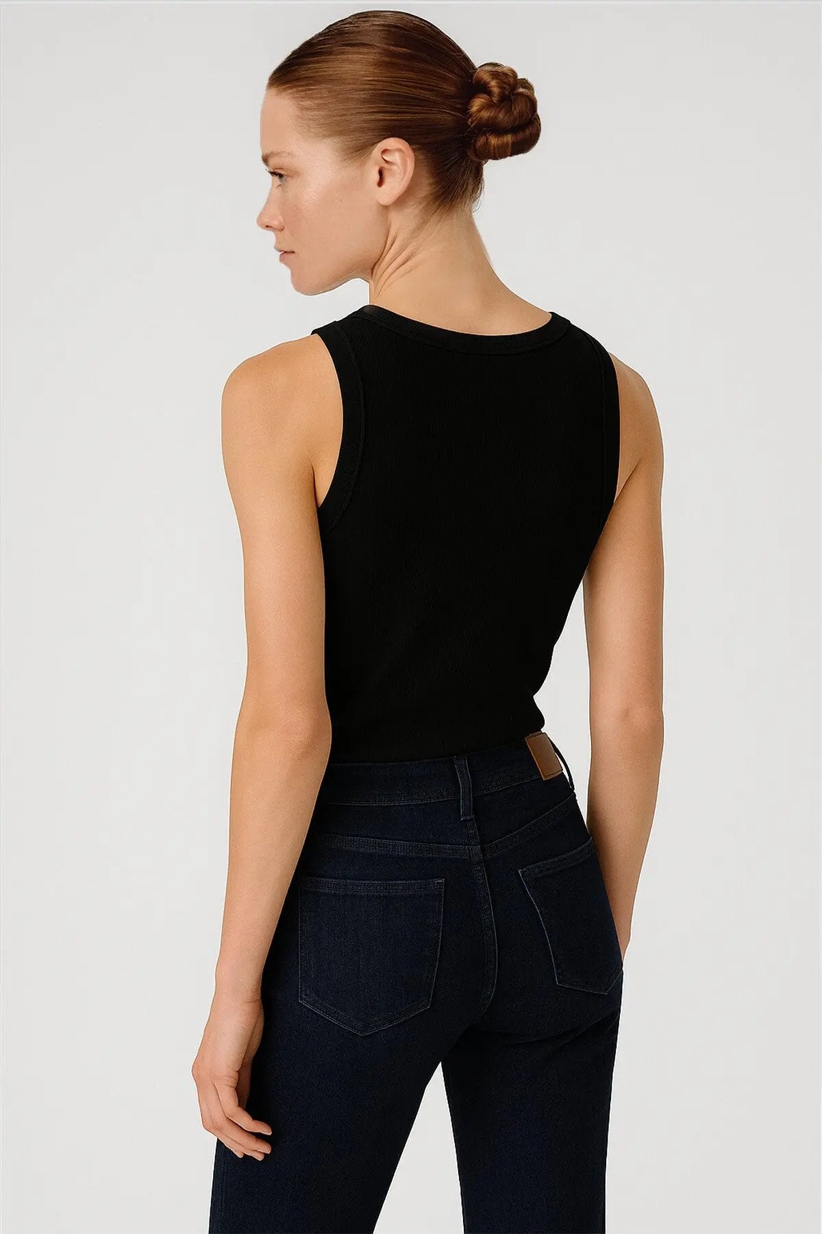 Siyah Fitilli Kolsuz Kadın Atlet  Mısırlı 1951