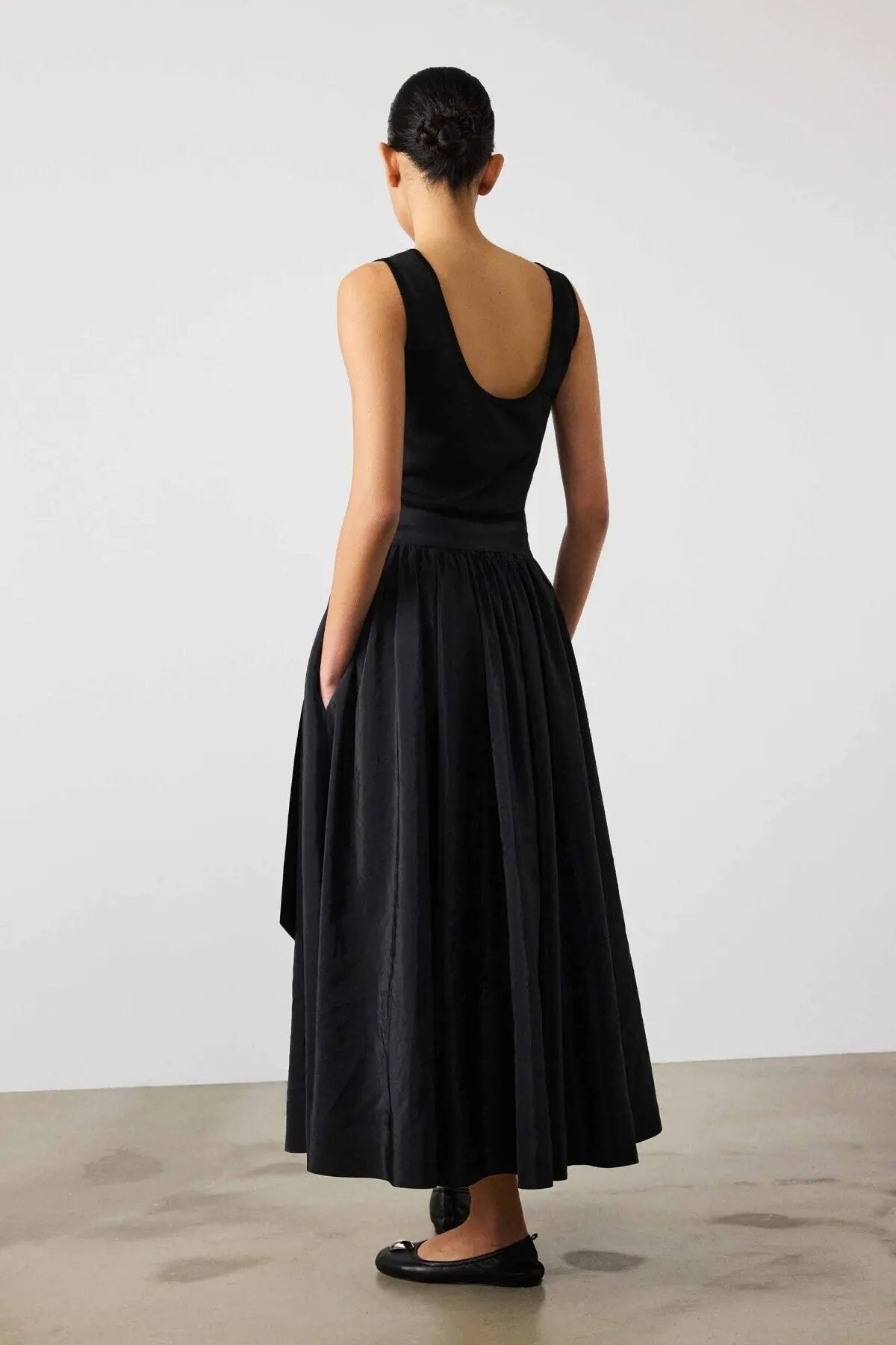 Siyah Kalın Askılı U Yaka Kadın Atlet  Mısırlı 1951