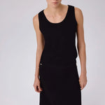 Siyah Kalın Askılı Yuvarlak Yaka Kadın Atlet  Mısırlı 1951