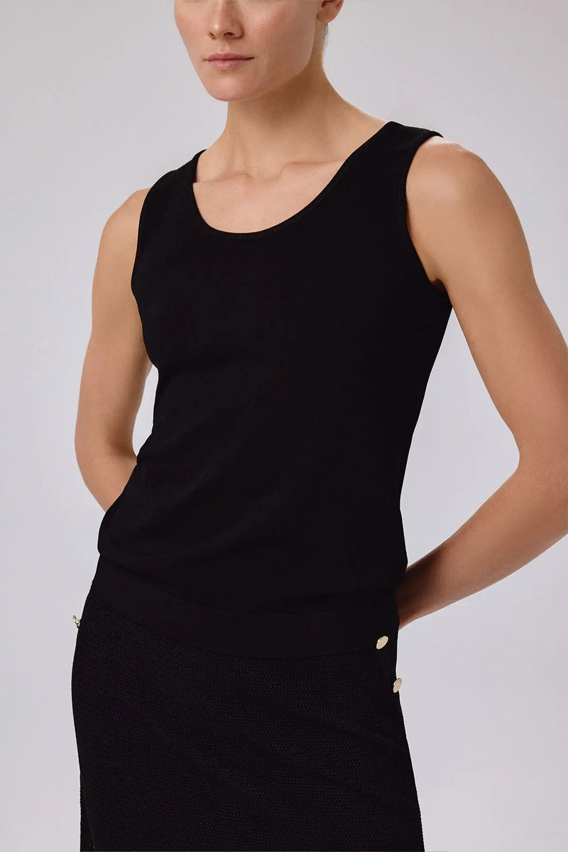 Siyah Kalın Askılı Yuvarlak Yaka Kadın Atlet