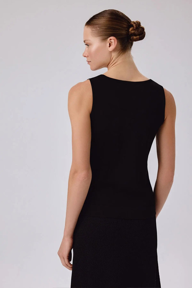 Siyah Kalın Askılı Yuvarlak Yaka Kadın Atlet