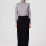 Siyah Kemer Detaylı Yırtmaçlı Uzun Etek  Mısırlı 1951