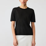 Siyah Kısa Kollu Triko Kadın Tişört  Mısırlı 1951