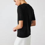 Siyah Kısa Kollu Triko Kadın Tişört  Mısırlı 1951