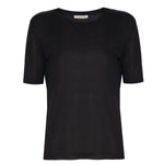 Siyah Kısa Kollu Triko Kadın Tişört  Mısırlı 1951