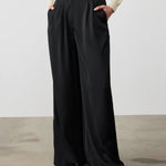 Siyah Pileli Palazzo Kadın Pantolon  Mısırlı 1951