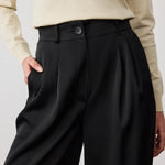 Siyah Pileli Palazzo Kadın Pantolon  Mısırlı 1951