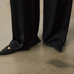 Siyah Pileli Palazzo Kadın Pantolon  Mısırlı 1951