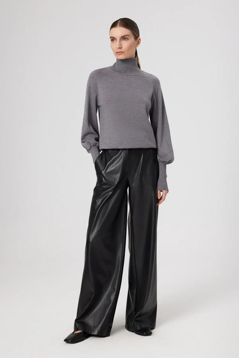 Siyah Suni Deri Kadın Pantolon  Mısırlı 1951