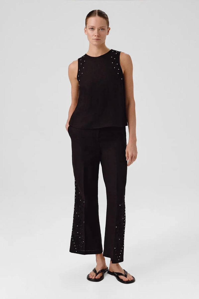 Siyah Taş İşlemeli Kadın Pantolon  Mısırlı 1951