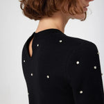 Siyah Taş İşlemeli Kısa Kollu Kadın Kazak  Mısırlı 1951