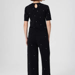 Siyah Taş İşlemeli Kısa Kollu Kadın Kazak  Mısırlı 1951