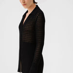 Siyah Transparan Detaylı Fitilli Kadın Hırka  Mısırlı 1951