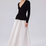 Siyah V Yaka Fitilli İnce Kadın Hırka  Mısırlı 1951