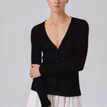 Siyah V Yaka Fitilli İnce Kadın Hırka  Mısırlı 1951