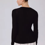 Siyah V Yaka Fitilli İnce Kadın Hırka  Mısırlı 1951