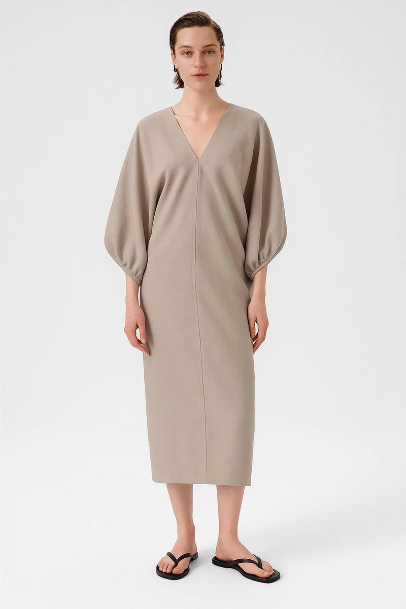 Taş Balon Kollu V Yaka Elbise  Mısırlı 1951