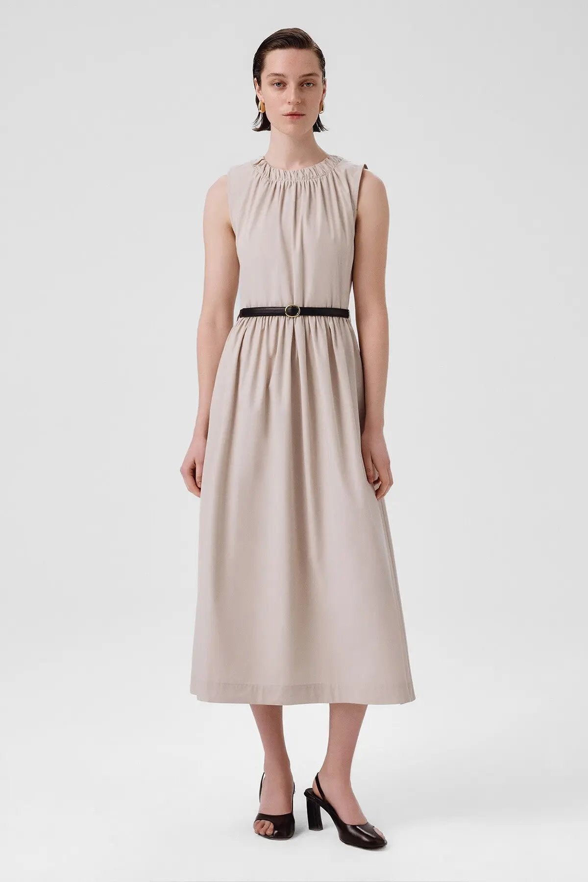 Taş Kemer Detaylı Kolsuz Uzun Elbise  Mısırlı 1951