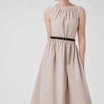 Taş Kemer Detaylı Kolsuz Uzun Elbise  Mısırlı 1951