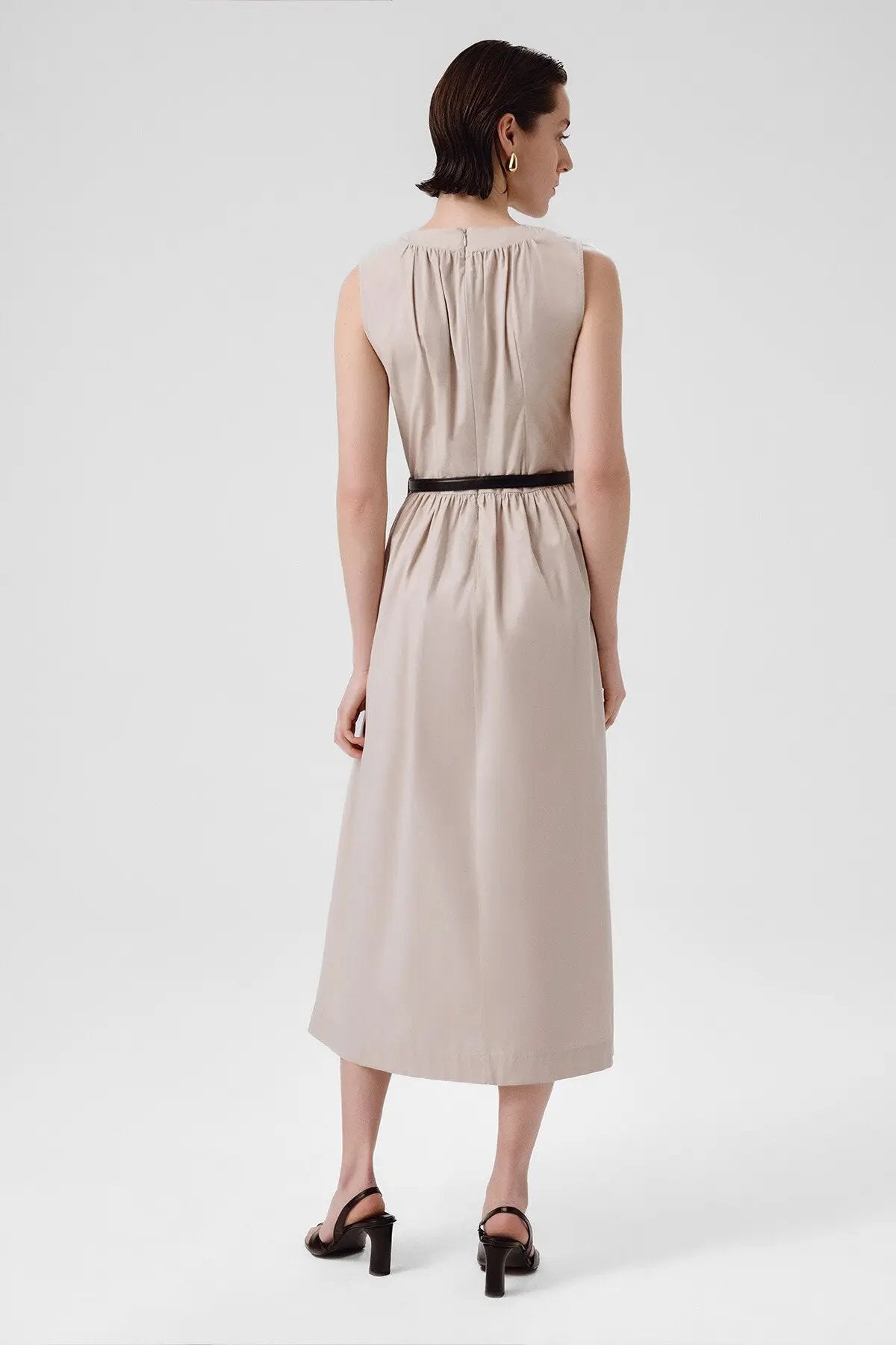 Taş Kemer Detaylı Kolsuz Uzun Elbise  Mısırlı 1951