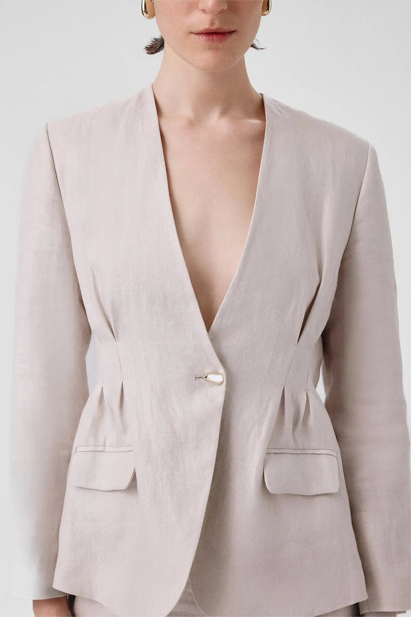 Taş Tek Düğmeli Kadın Blazer Ceket