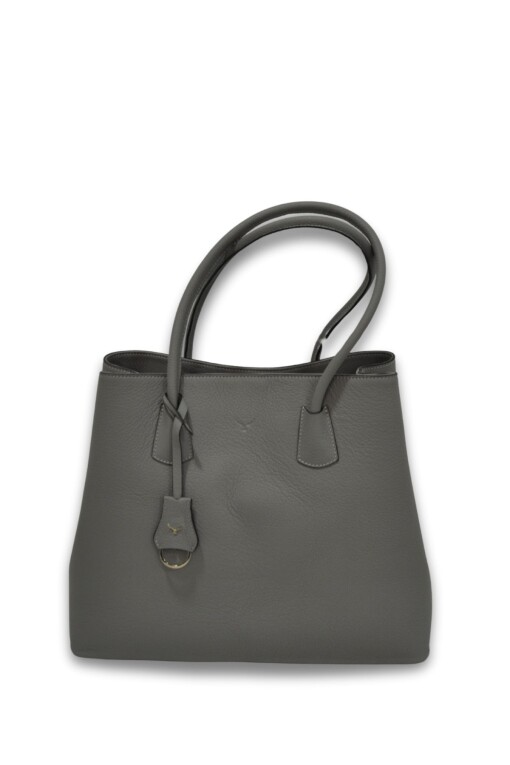 Gray Leather Bag - MAPI DERI